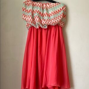 Stylish Coral and White Dress